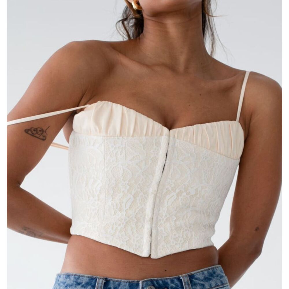 Rumored Versailles Corset Top Cream Size Large New With Tags
